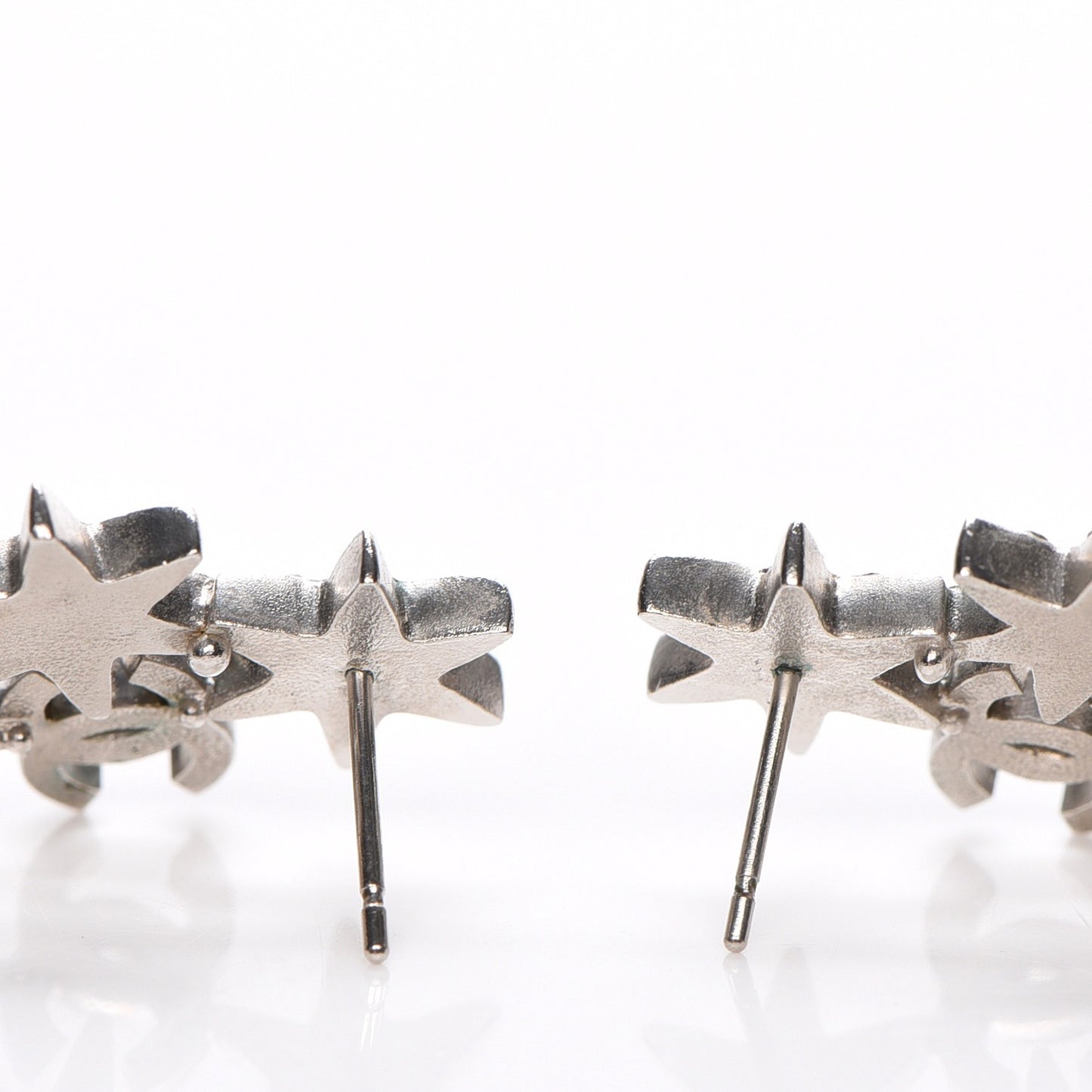 Crystal CC Star Earrings Silver