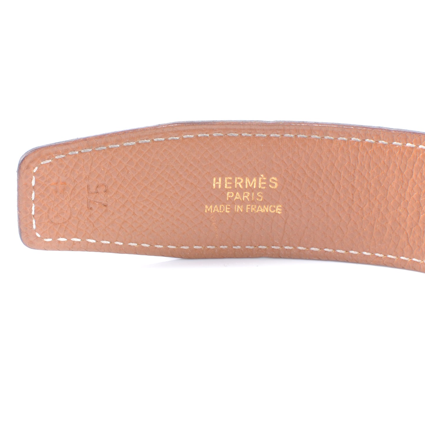 Box Courchevel Reversible Belt Strap Noir and Gold 75