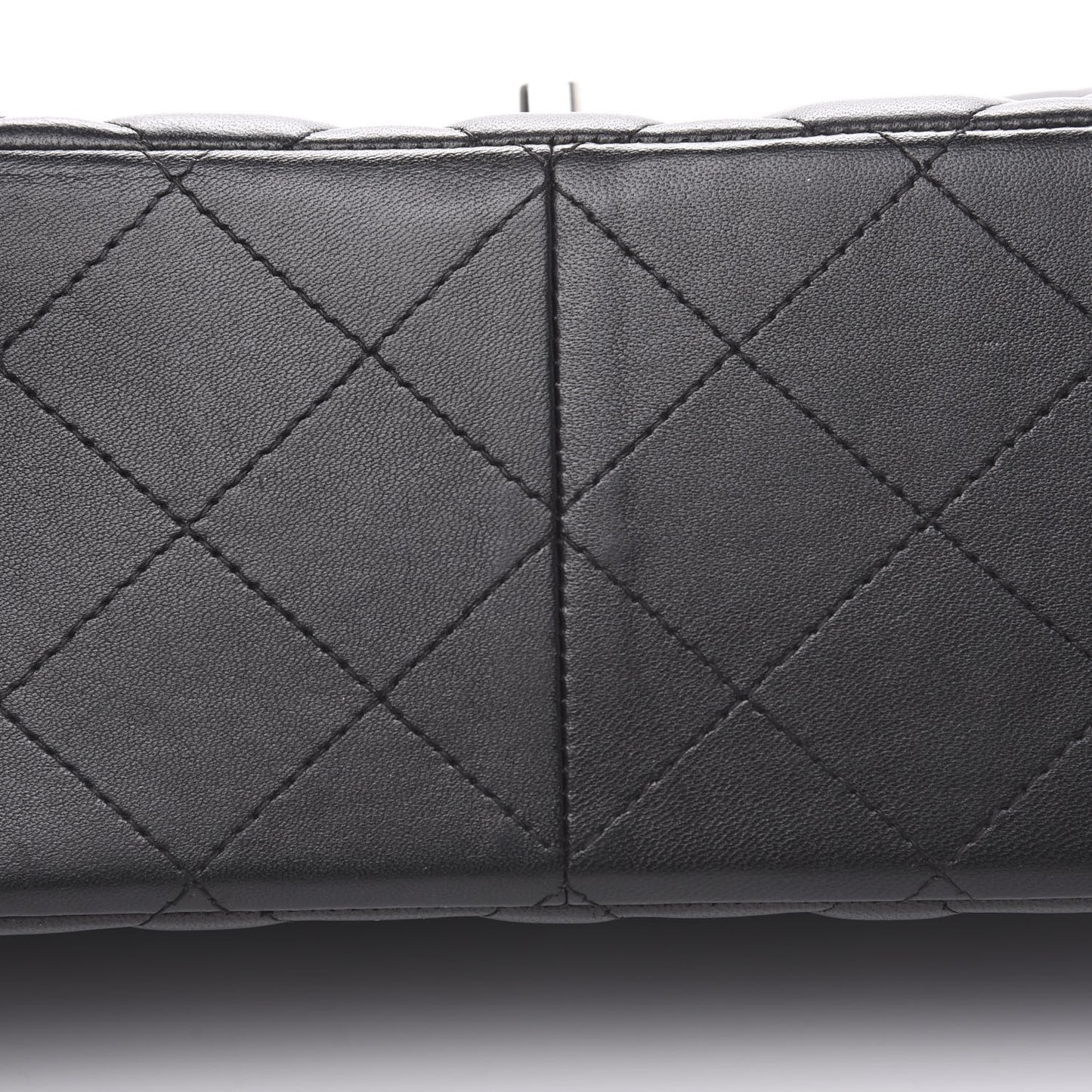 Lambskin Quilted Jumbo Double Flap Black
