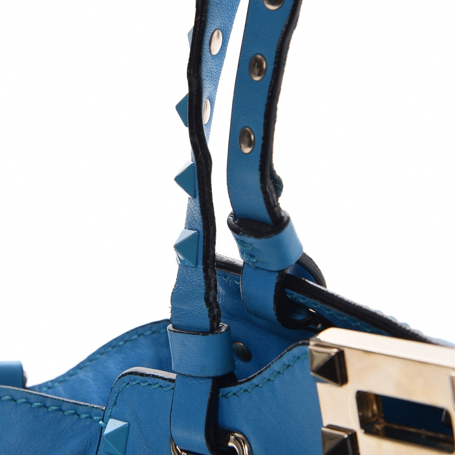 Valentino Garavani Vitello Monochrome Mini Rockstud Tote Parrot 15 of 20
