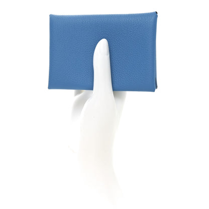 Hermes Evercolor Calvi Duo Card Case Bleu Zanzibar 2 of 7