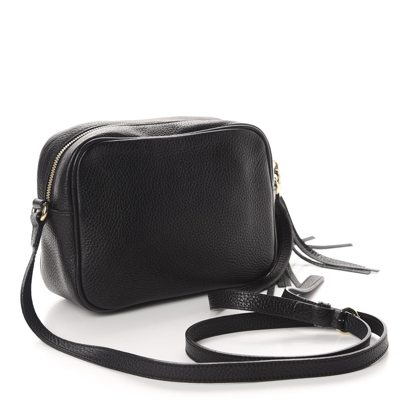Pebbled Calfskin Small Soho Disco Bag Black