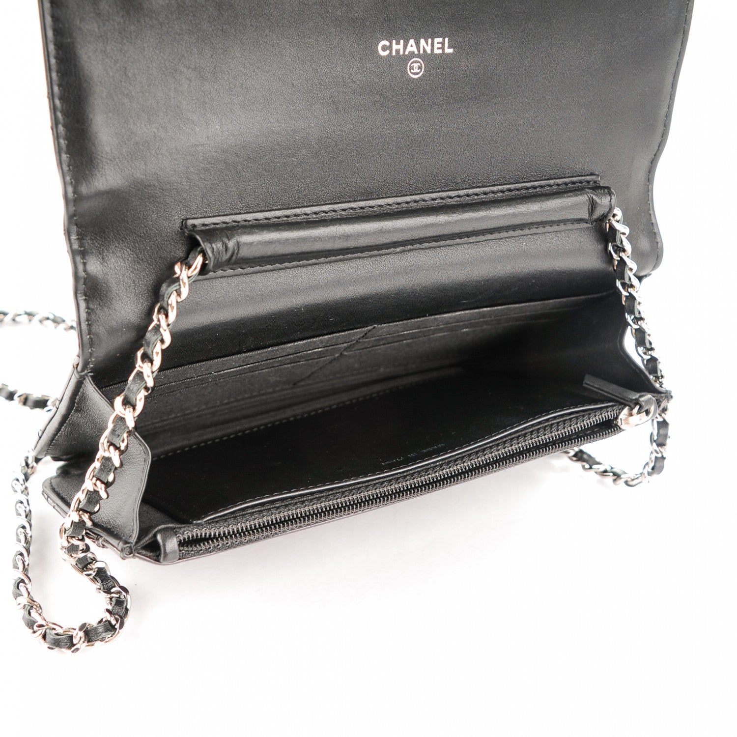 Chanel Patent Quilted Brilliant Wallet On Chain WOC Black 8 of 8