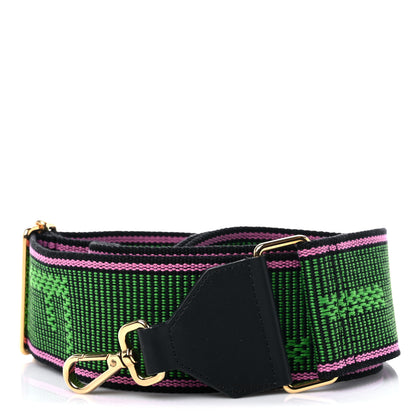 Fendi Cannete Ribbon Poly Vitello Century Logo Adjustable Strap You Rosa Antico Verde Black 1 of 5