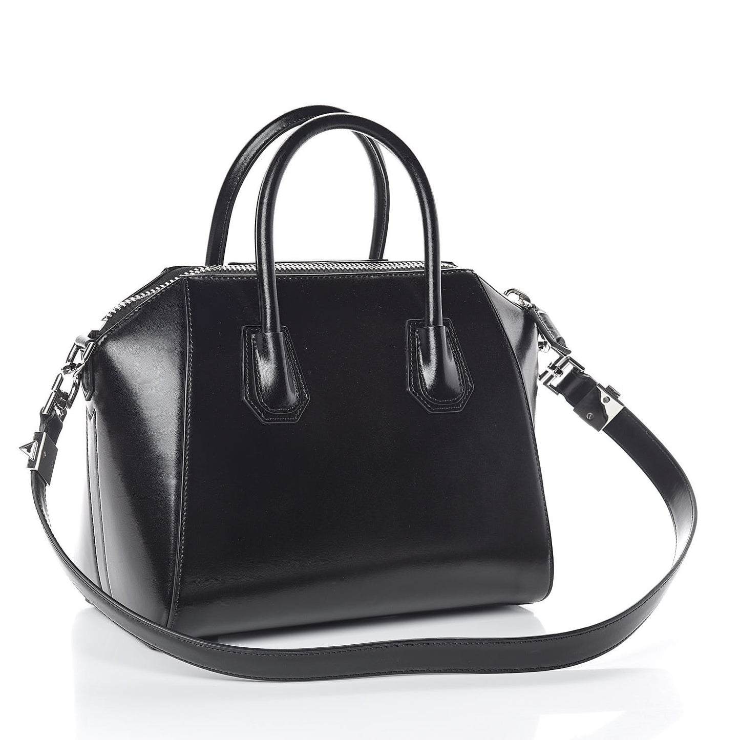 Shiny Lord Calfskin Small Antigona Black