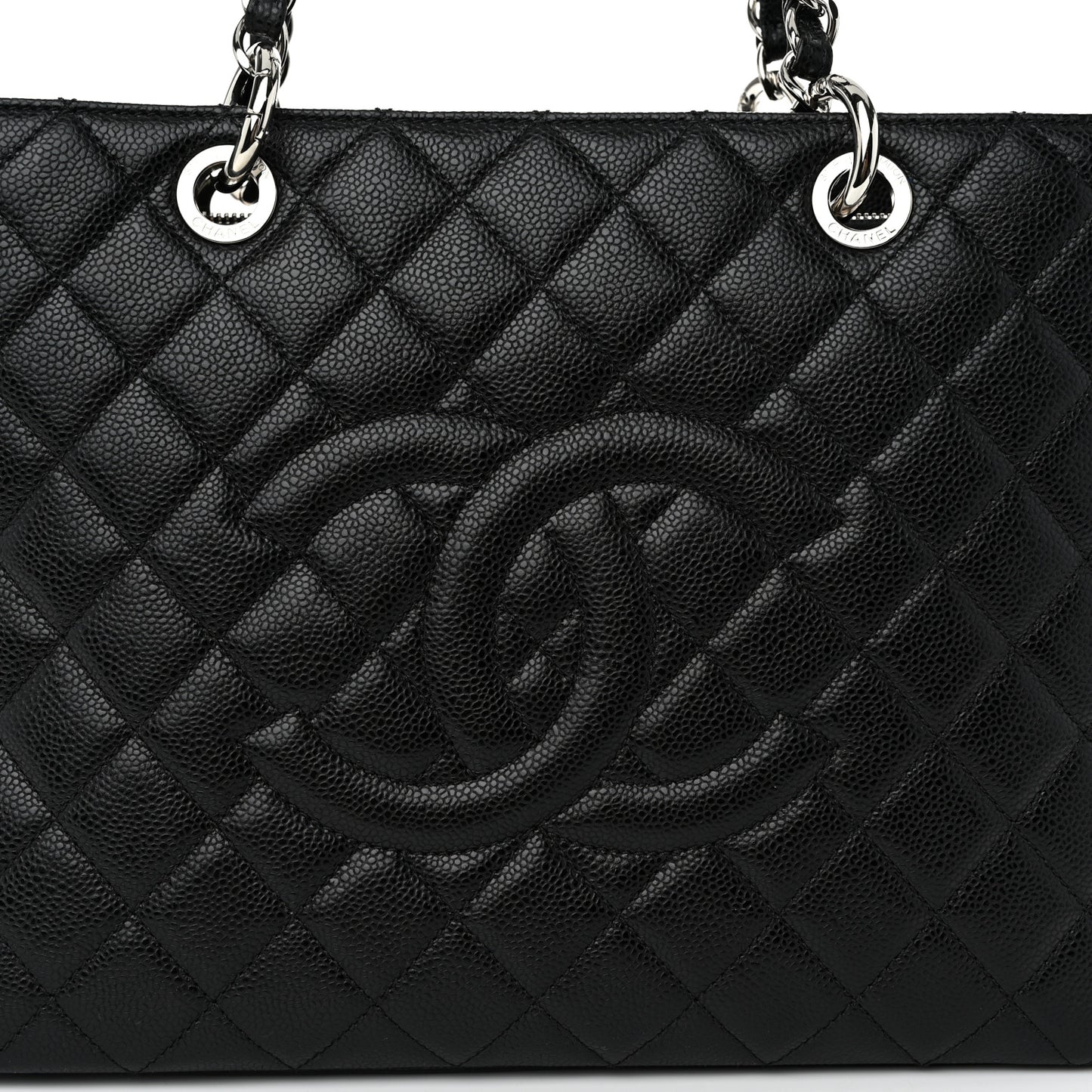 Caviar Quilted Grand Shopping Tote GST Black