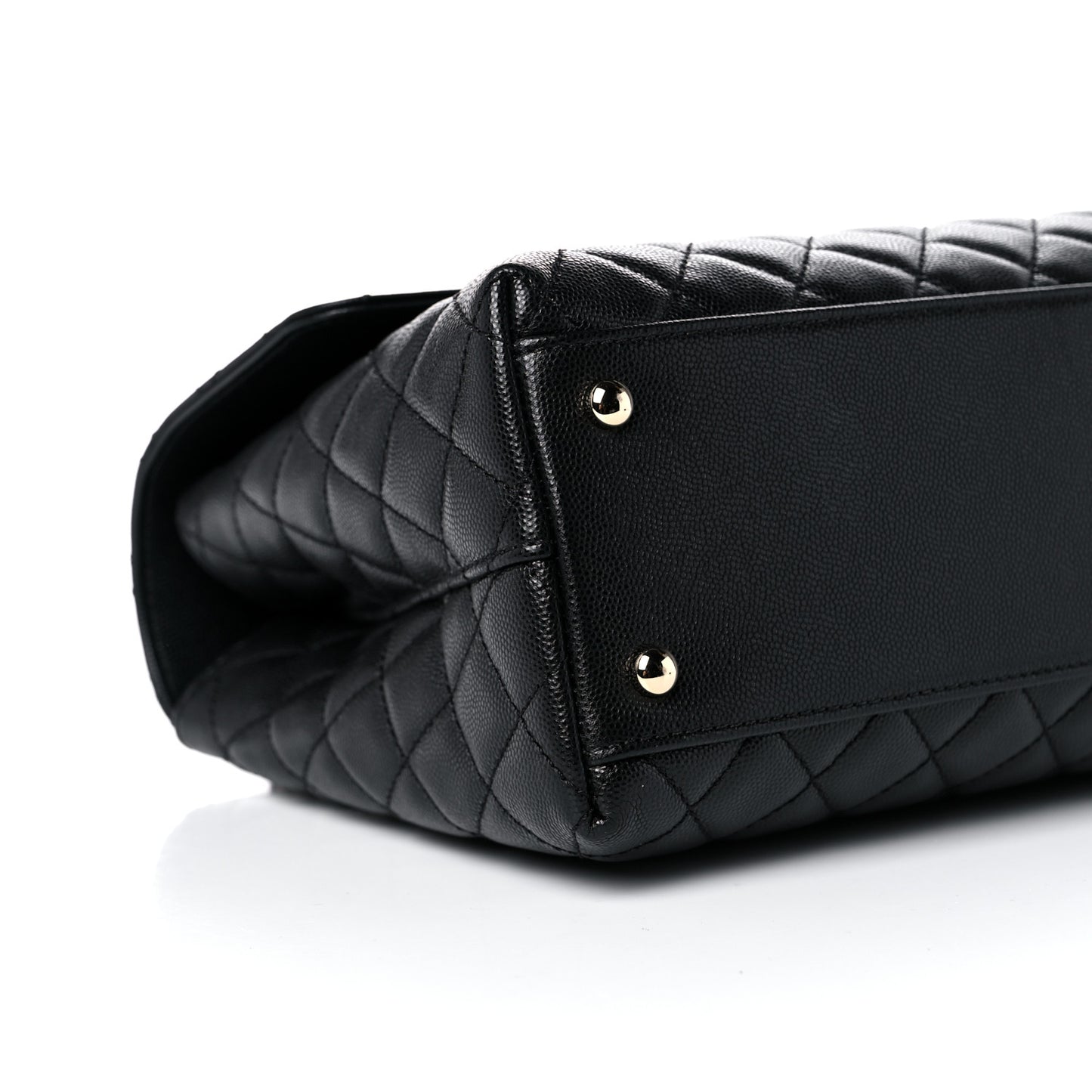 Caviar Quilted Medium Coco Handle Flap Black