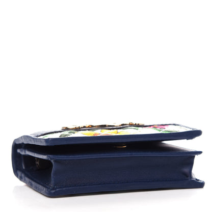 Gucci Canvas Flora Floral Trapuntata Zumi Card Case Wallet Great White Multicolor Blue Agata 4 of 7