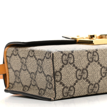 Gucci GG Supreme Monogram New Sakai Calfskin Mini Padlock Top Handle Shoulder Bag Beige Ebony Mystic White Sun Oil 8 of 9