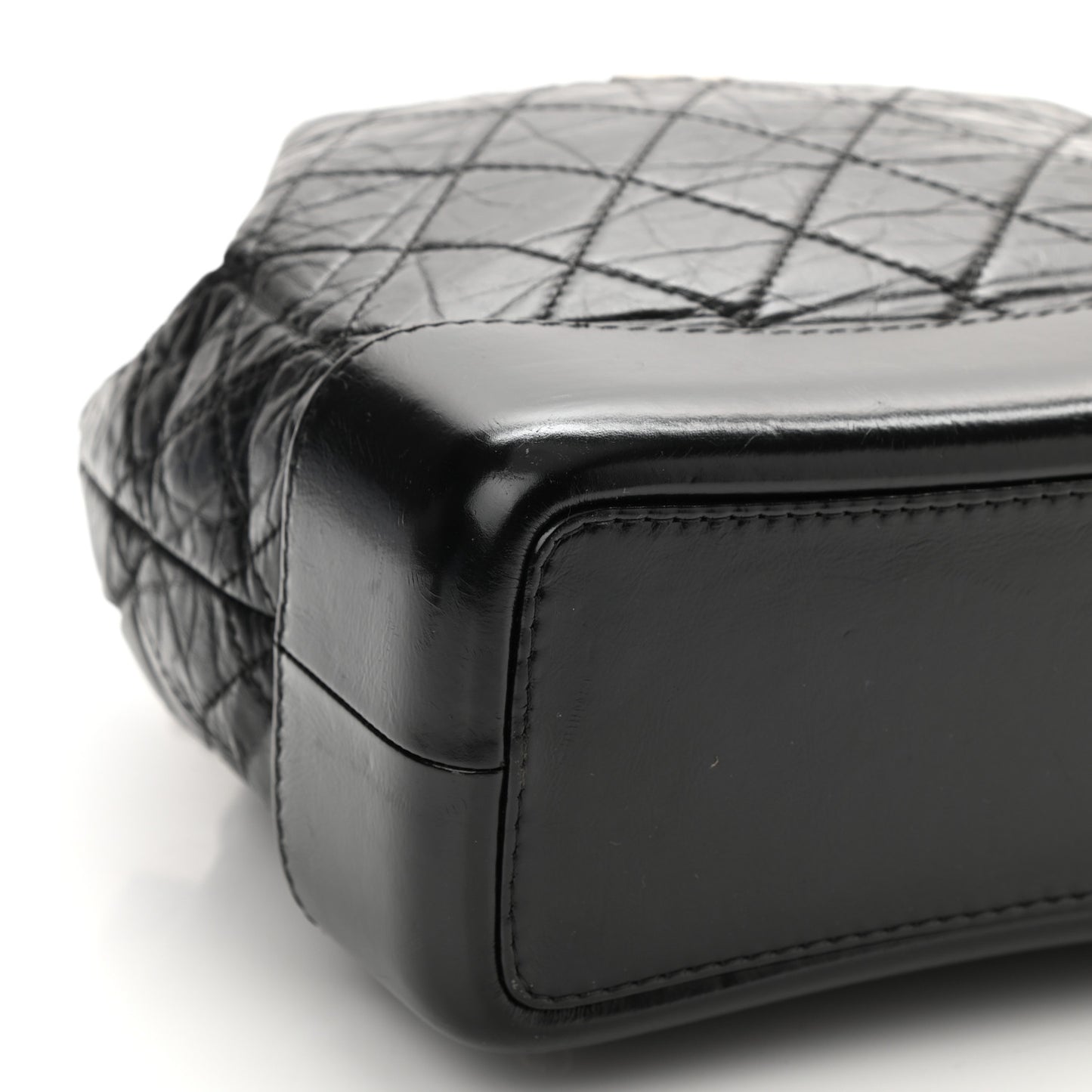 Aged Calfskin Quilted Small Gabrielle Backpack Black