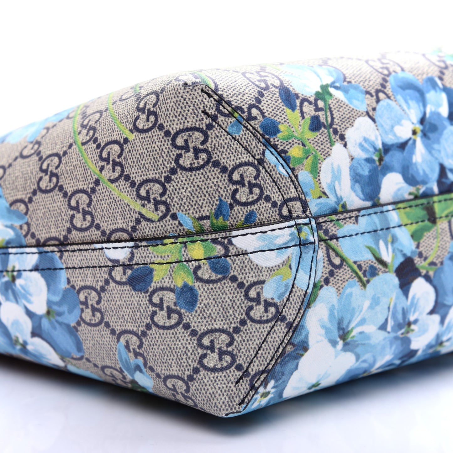 GG Supreme Monogram Blooms Small Reversible Tote Beige Blue Navy