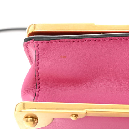 Prada City Calf Saffiano Astrology Cahier Bag Fuxia Black 11 of 11