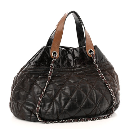 Chanel Iridescent Calfskin Quilted Large In The Mix Tote Dark Brown 3 of 12