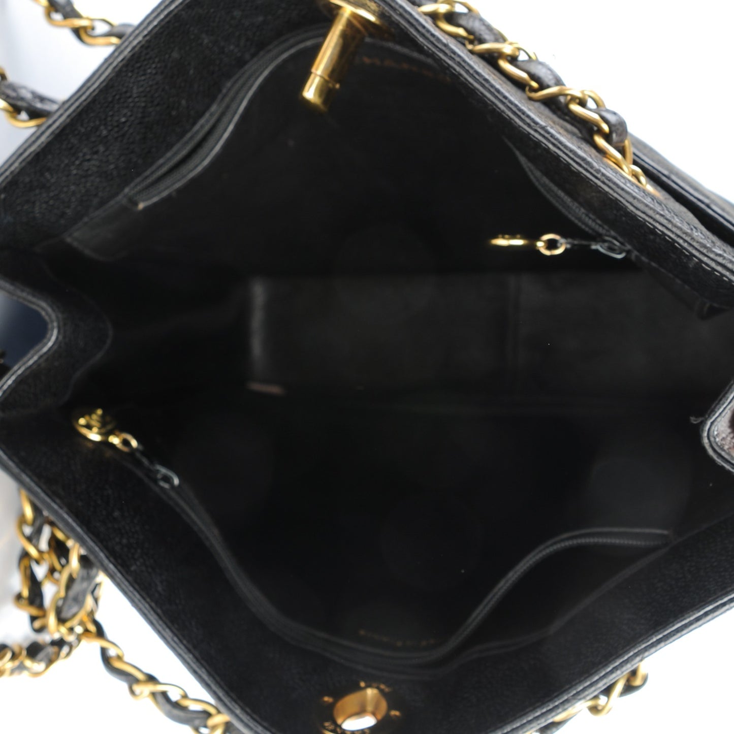 Caviar Quilted CC Shoulder Bag Black