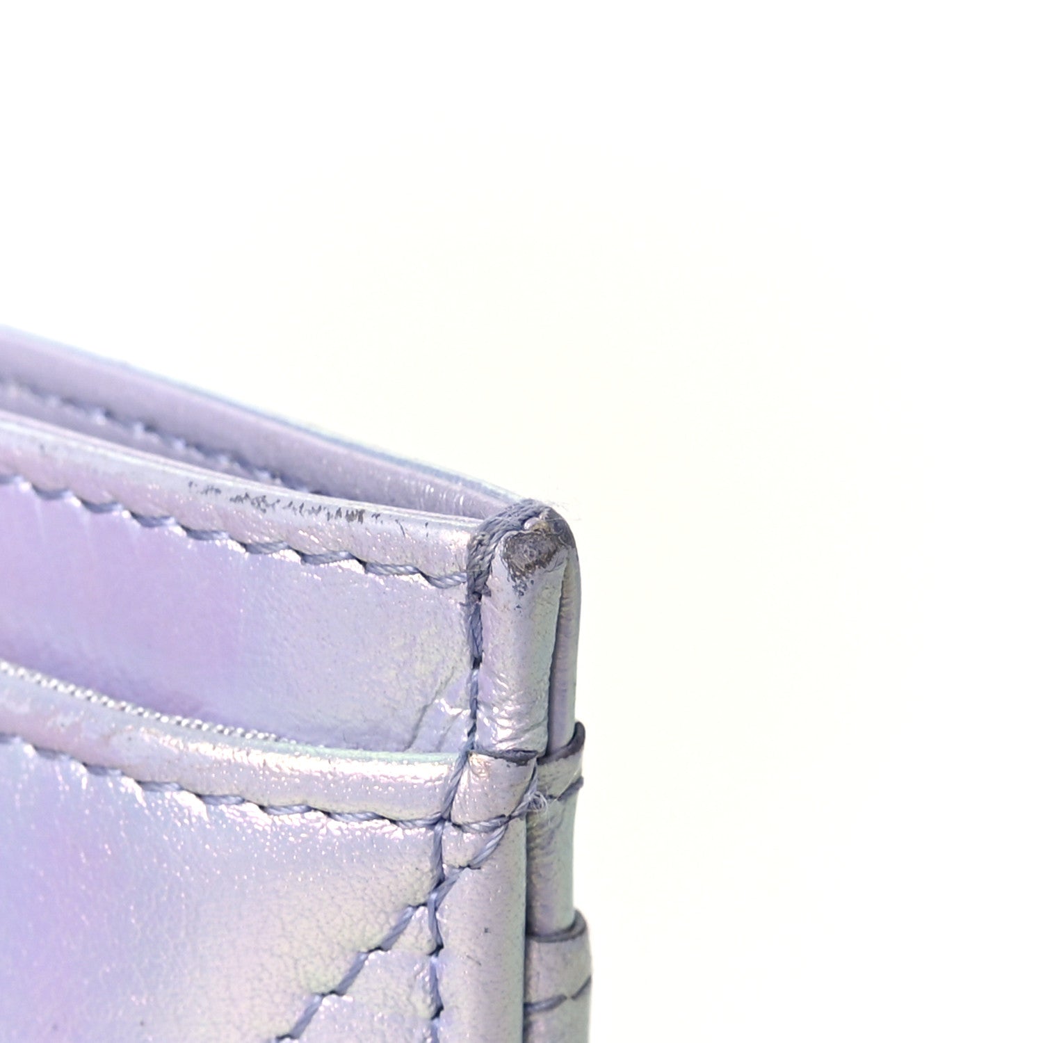 Chanel Iridescent Calfskin Quilted Chanel 19 Card Holder Light Purple 12 of 13