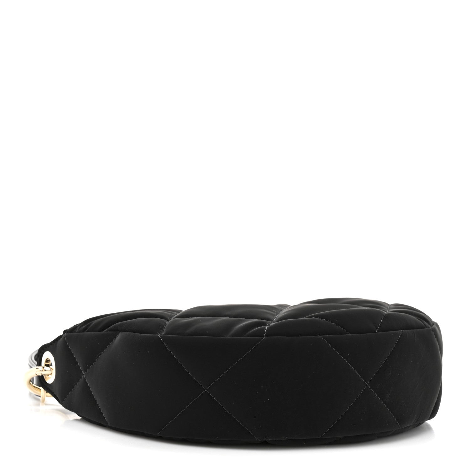 Chanel Velvet Effect Nylon Shiny Crumpled Calfskin Coco Neige Quilted Clutch With Chain Black 5 of 11