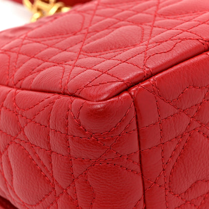 Christian Dior Calfskin Cannage Dioramour Caro Bag Bright Red 14 of 16