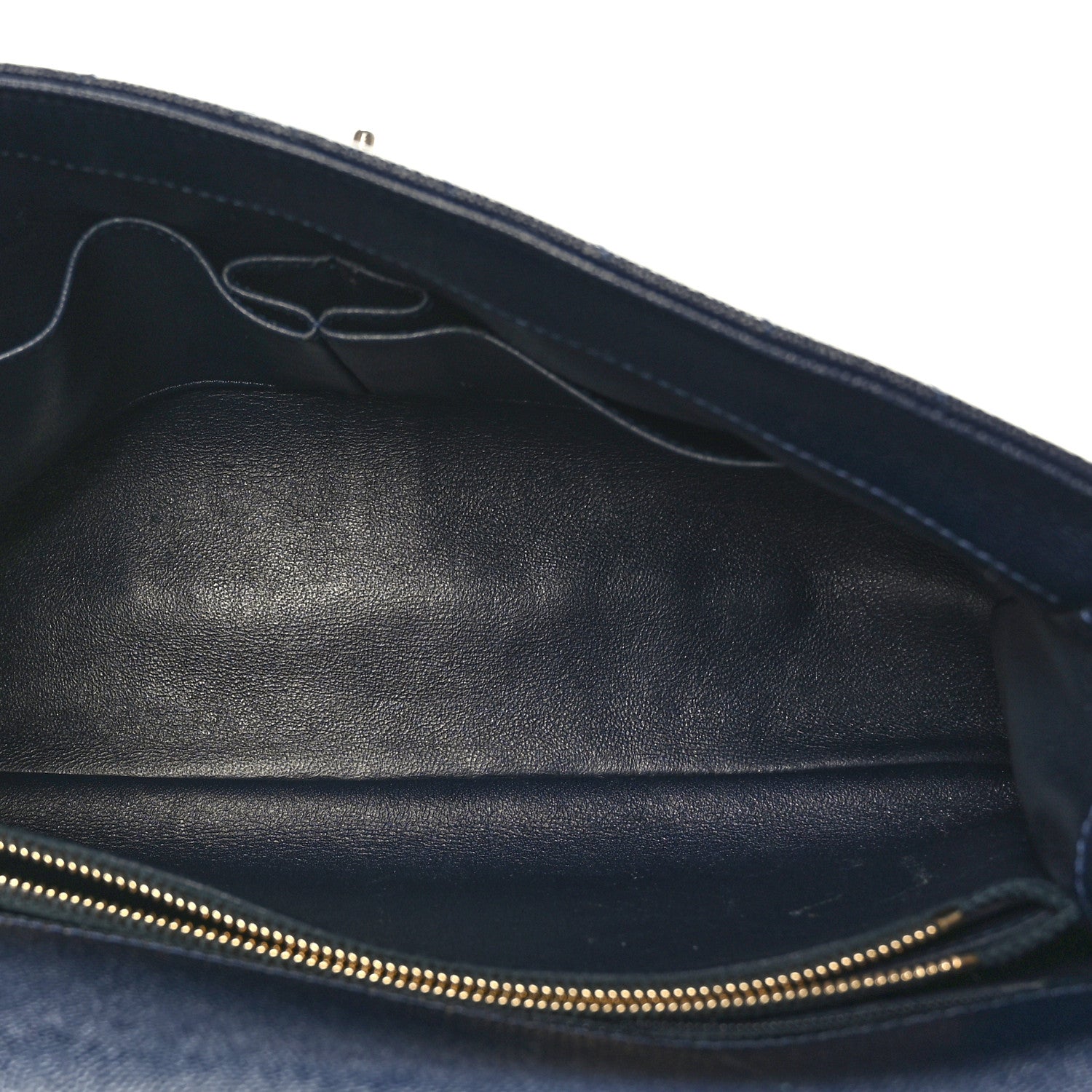 Chanel Caviar Chevron Quilted Medium Coco Handle Flap Navy Blue 5 of 9
