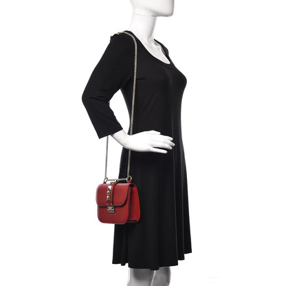 Valentino Garavani Vitello Small Glam Lock Rockstud Flap Red 2 of 15