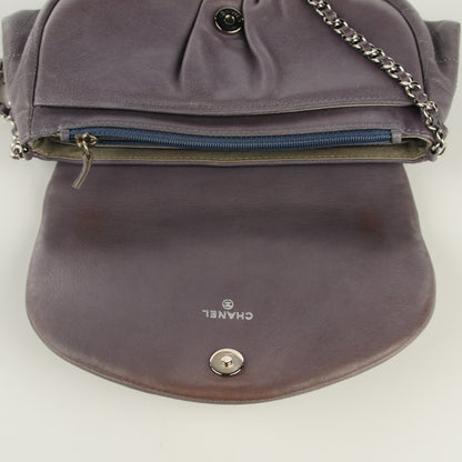 Chanel Lambskin Half Moon Wallet On Chain WOC Blue 9 of 9