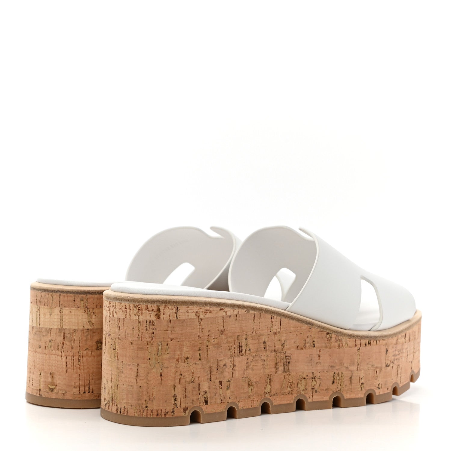 Hermes Calfskin Cork Eze 30 Sandals 39 White 4 of 9