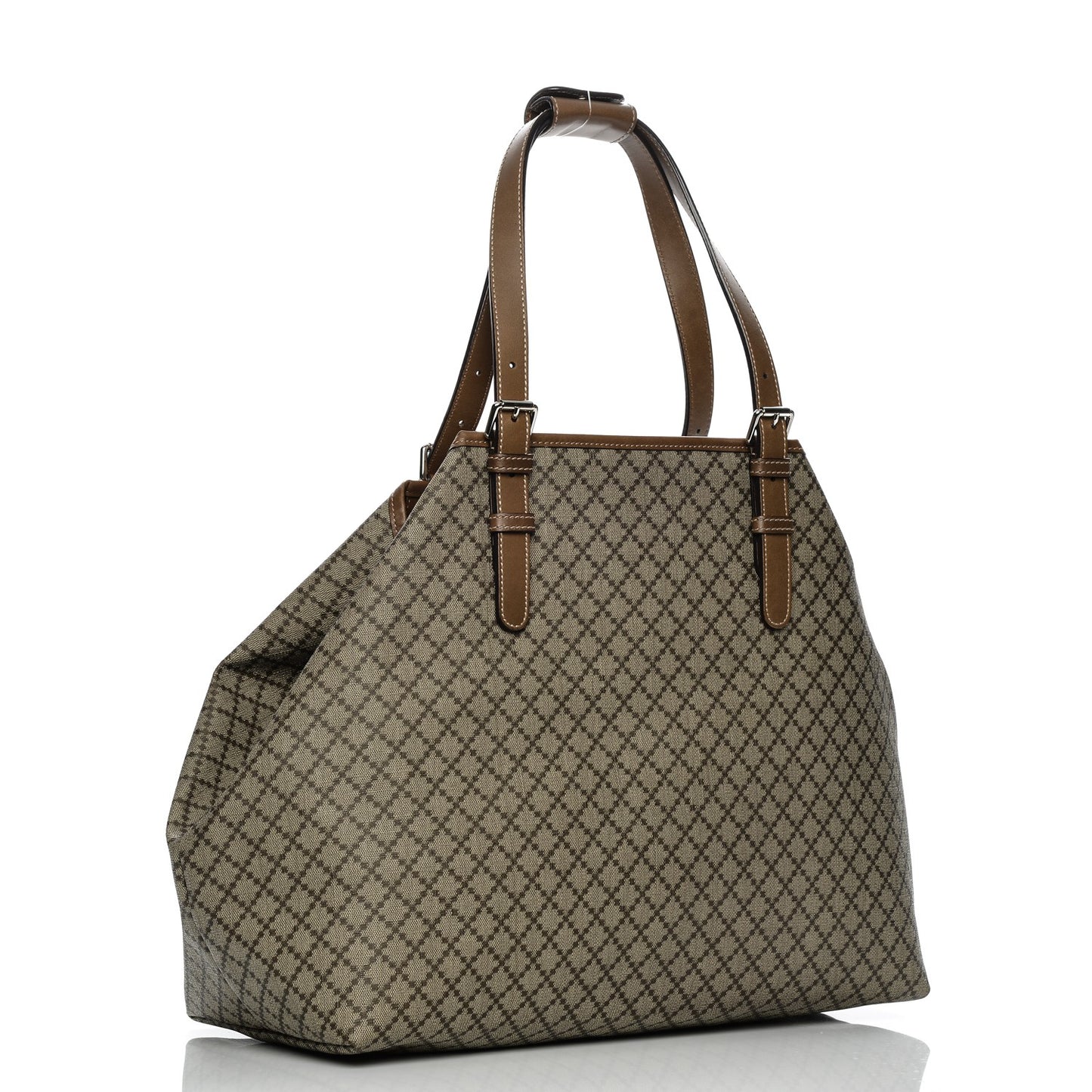 Coated Canvas Diamante Plus Tote Bag Brown