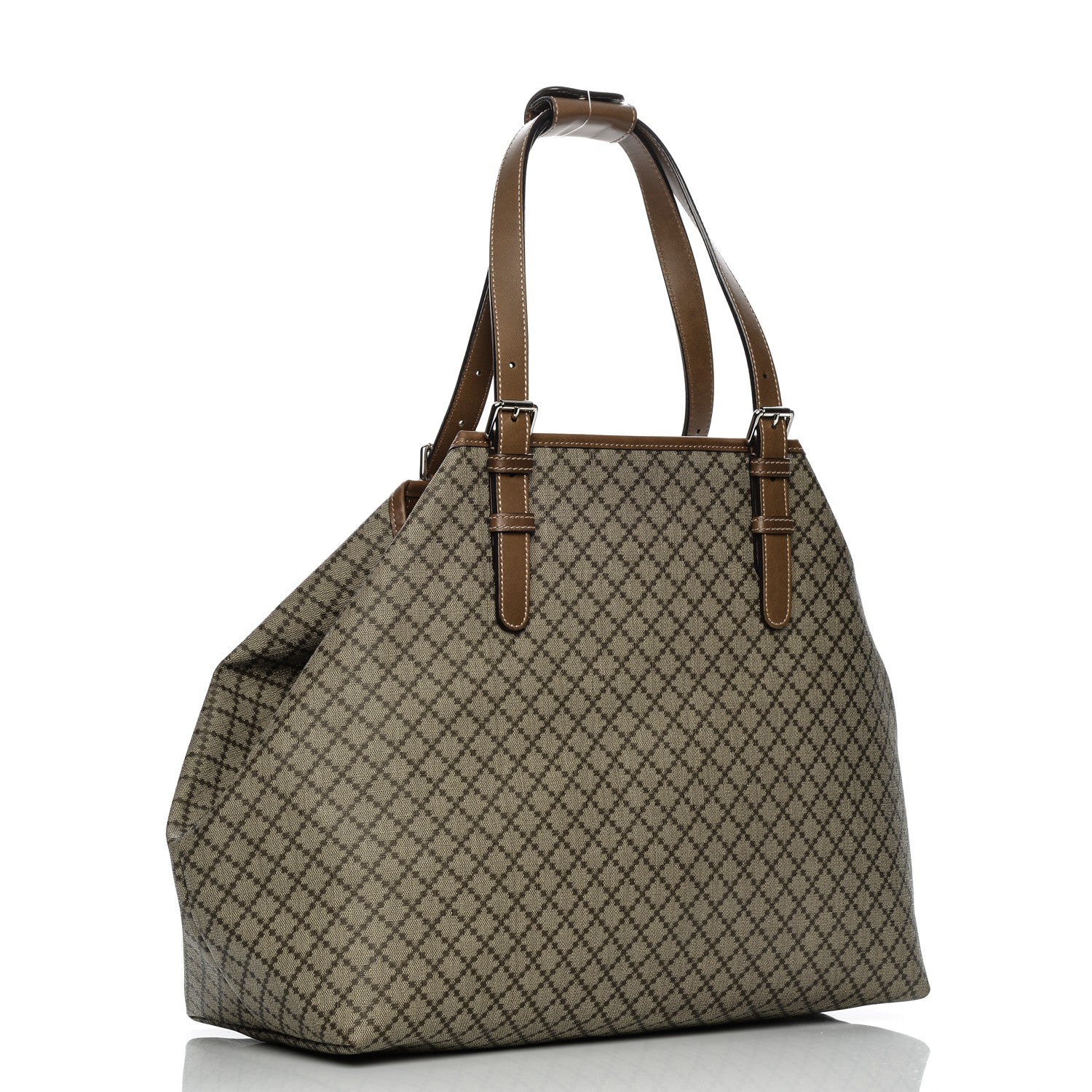Gucci Coated Canvas Diamante Plus Tote Bag Brown 3 of 9