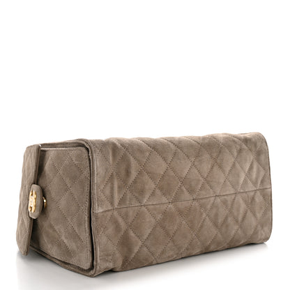 Chanel Suede Quilted Medium Chanel 25 Handbag Grey 5 of 12