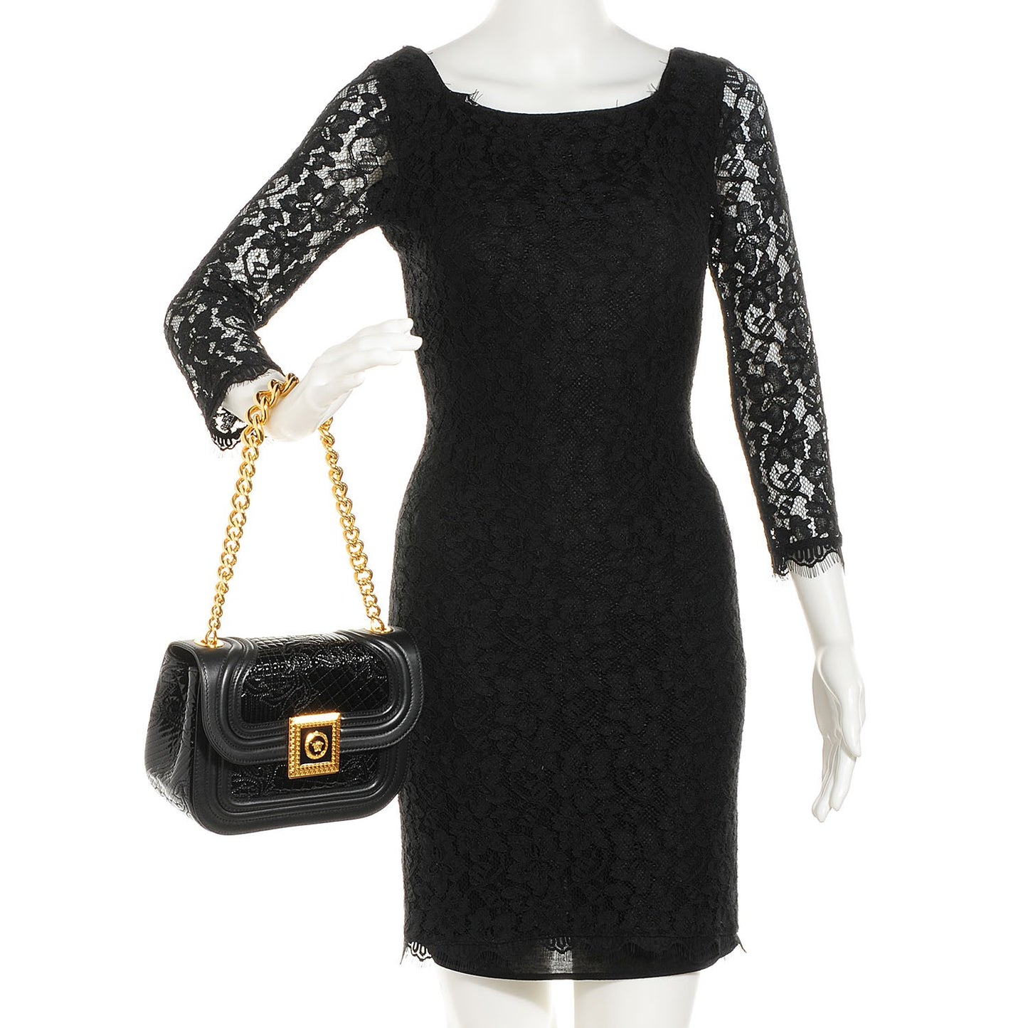 Patent Micro Vanitas Shoulder Bag Black