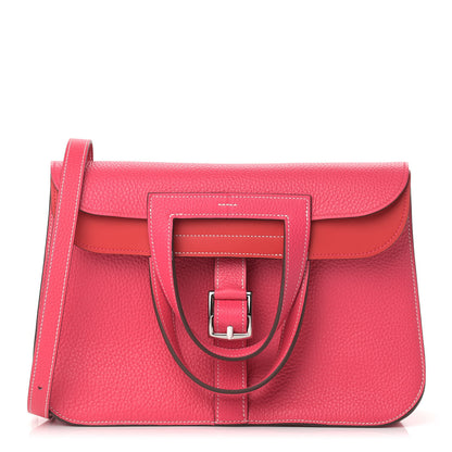 Hermes Taurillon Clemence Halzan 31 Rose Extreme Rouge De Coeur 1 of 8