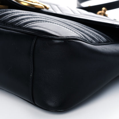 Gucci Calfskin Matelasse Large GG Marmont Shoulder Bag Black 11 of 14
