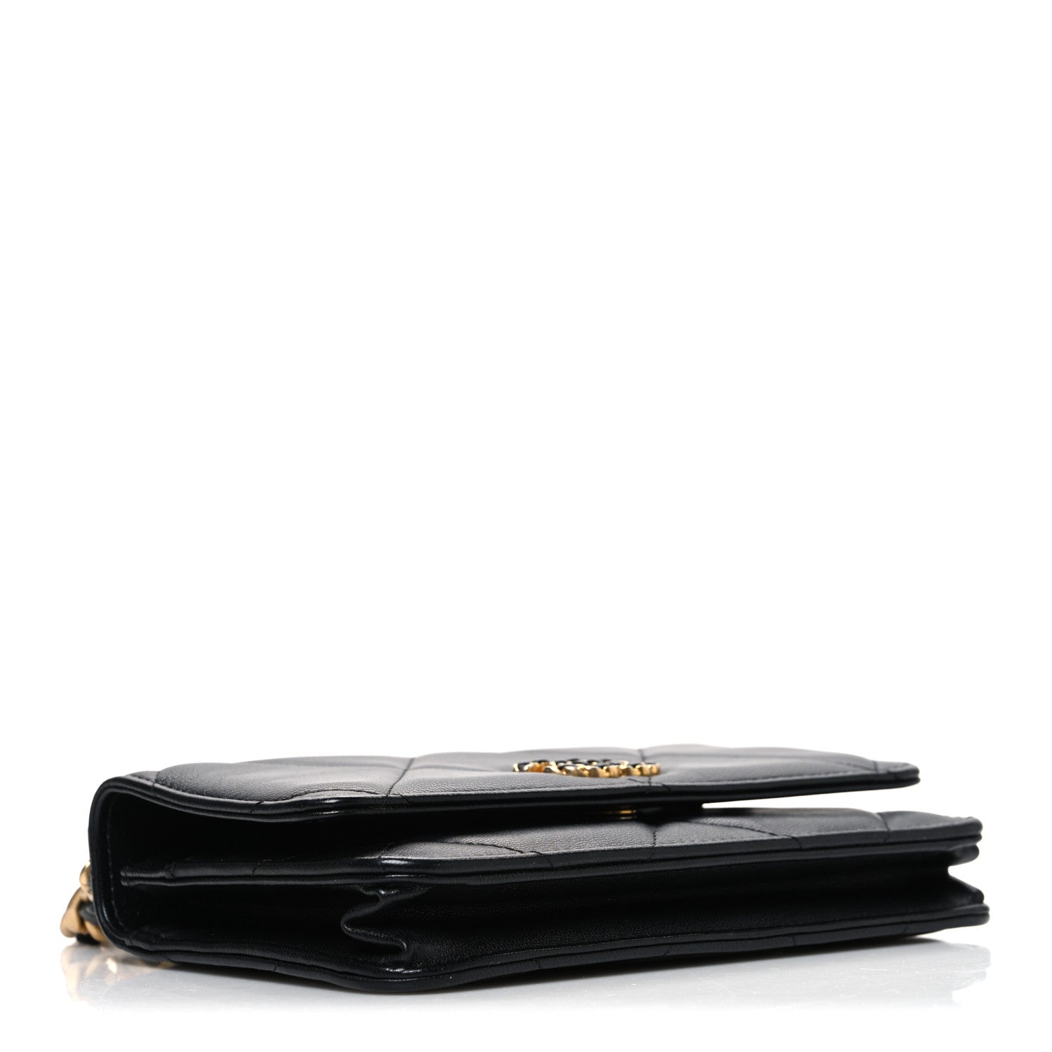 Chanel Lambskin Quilted Chanel 19 Wallet On Chain WOC Black 4 of 11