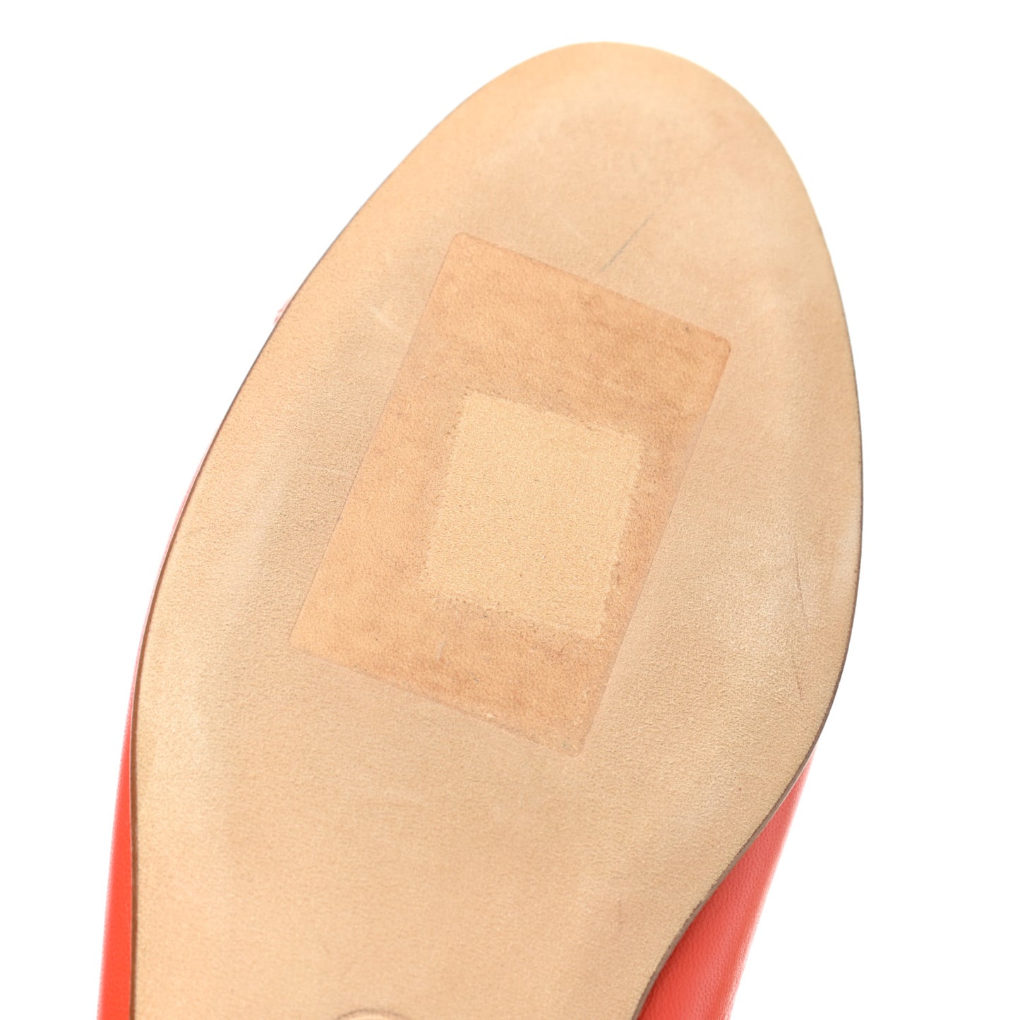 Lambskin Cap Toe Ballerina Flats 36 Coral