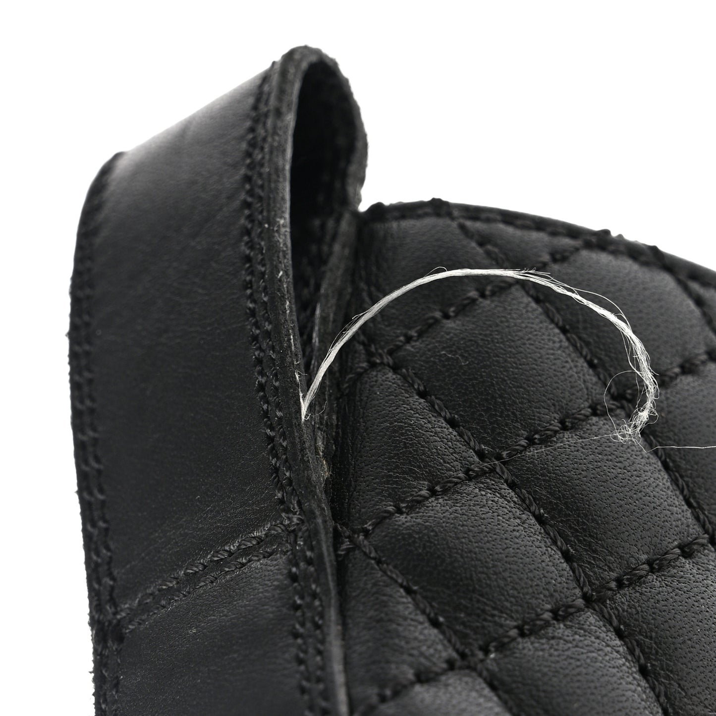 Shiny Goatskin Calfskin Quilted Lace Up Combat Boots 40 Black