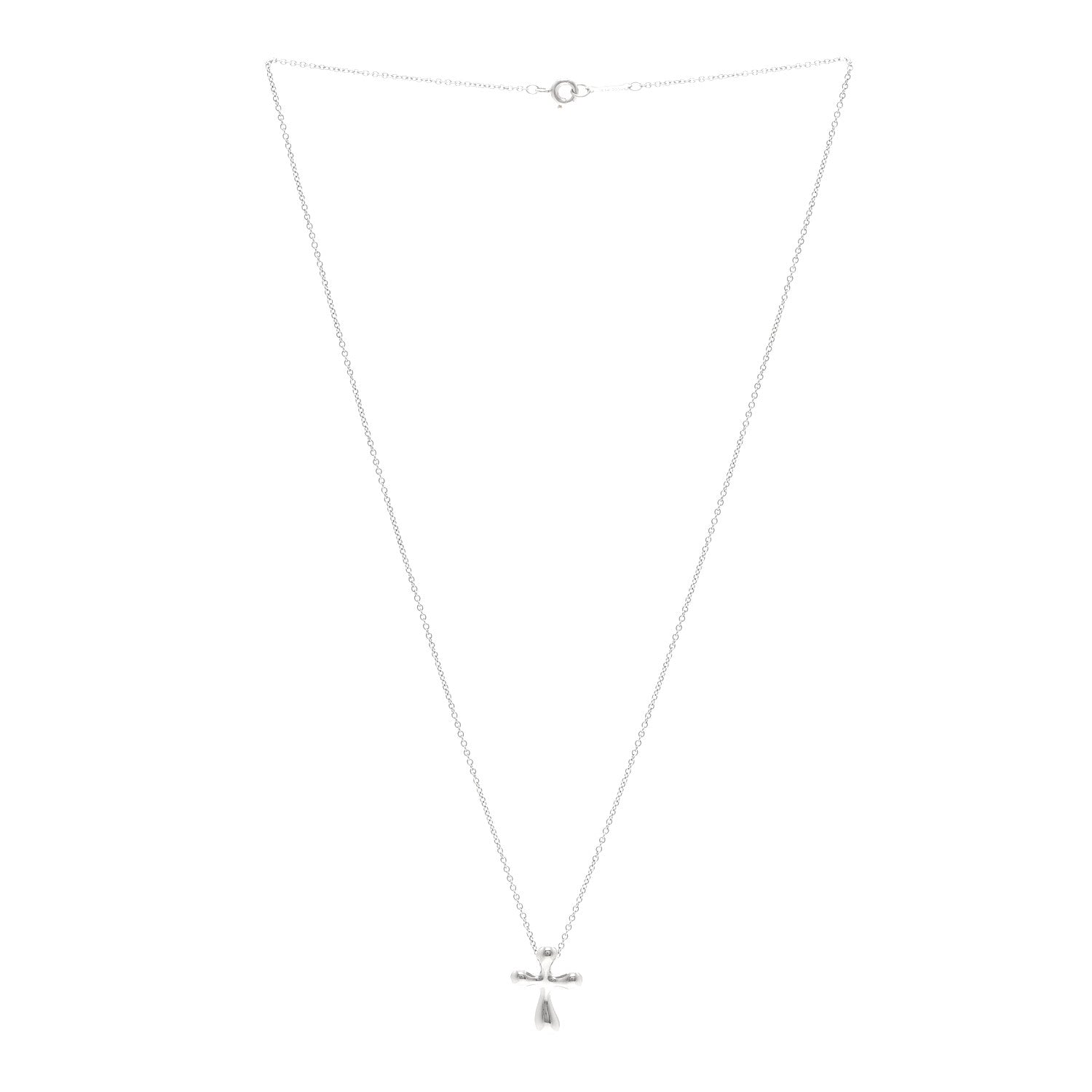 Tiffany Platinum 12mm Elsa Peretti Cross Pendant Necklace 3 of 5