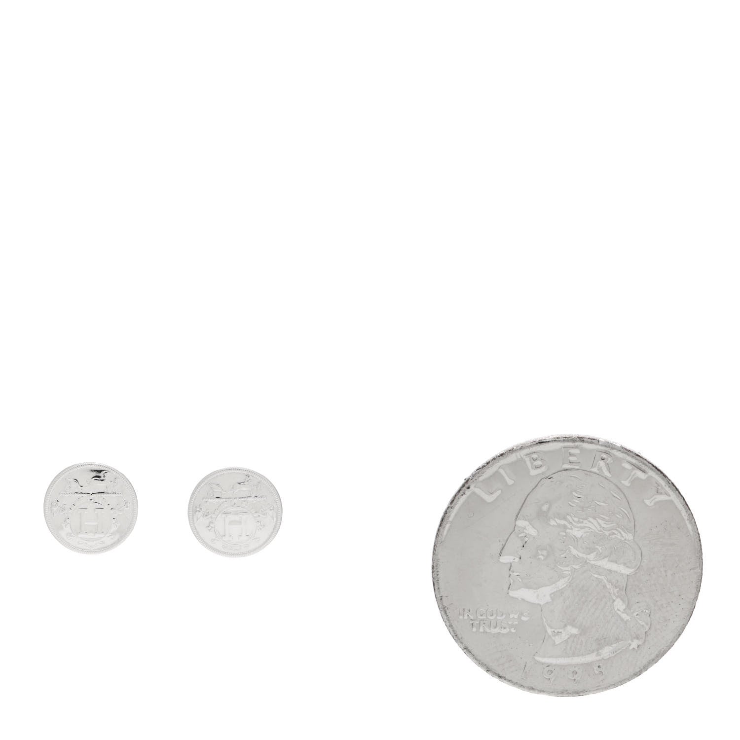 Hermes Sterling Silver TPM Ex-Libris Earrings 2 of 6
