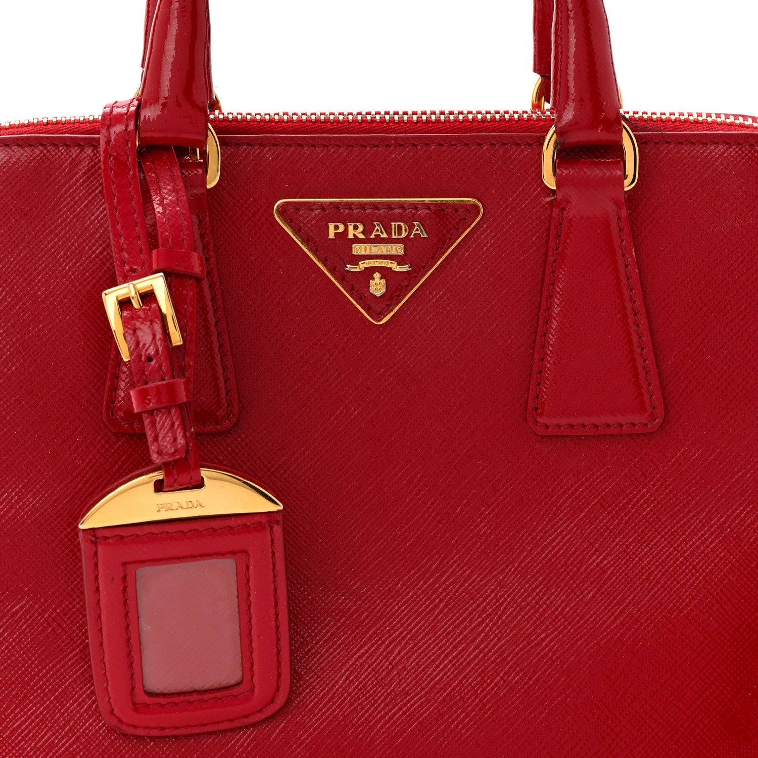 Prada Saffiano Vernice  Promenade Tote Rosso 8 of 11