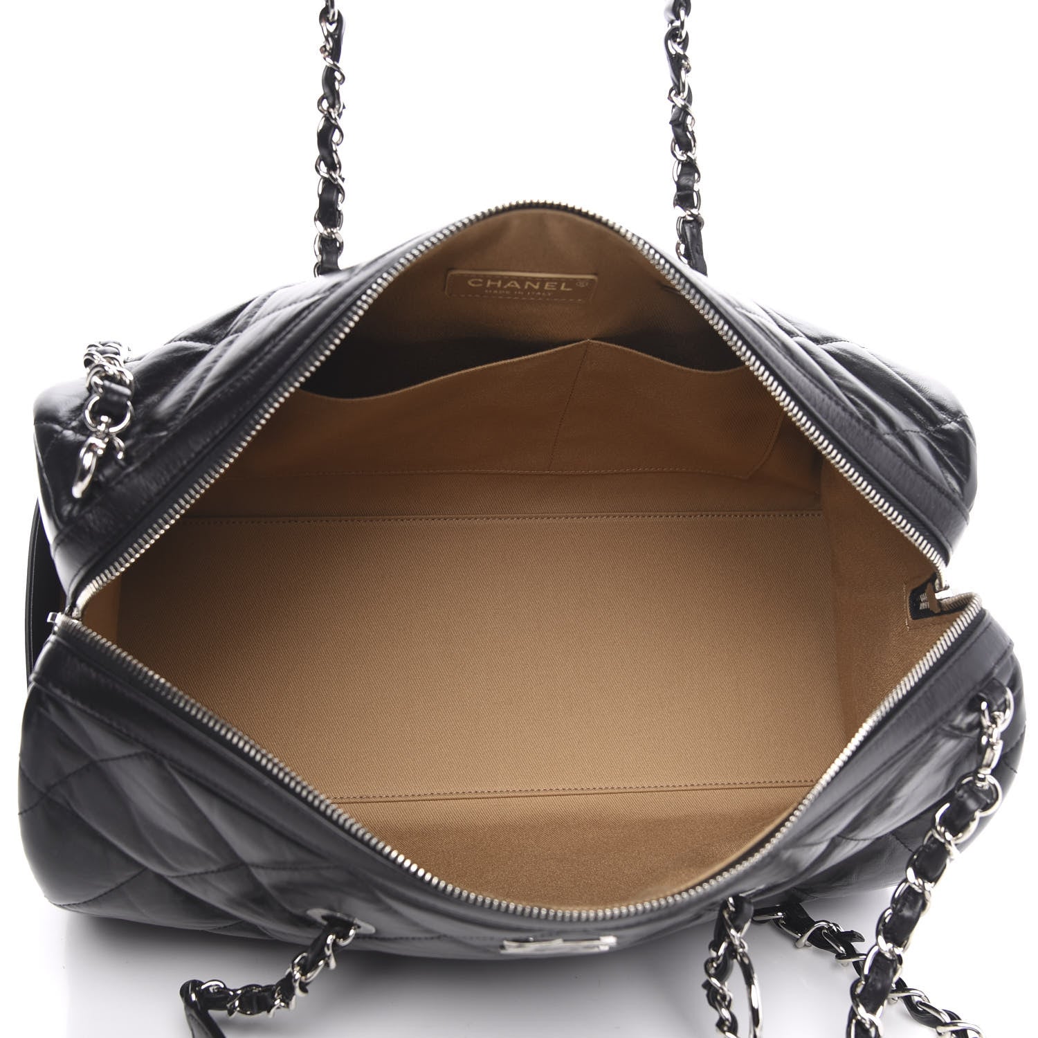 Chanel Calfskin Quilted CC Bowling Bag Black 5 of 10