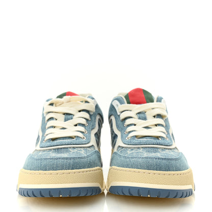 Gucci New Denim Delave GG Monogram Womens Re-Web Sneakers 40 Light Blue Royale 3 of 9