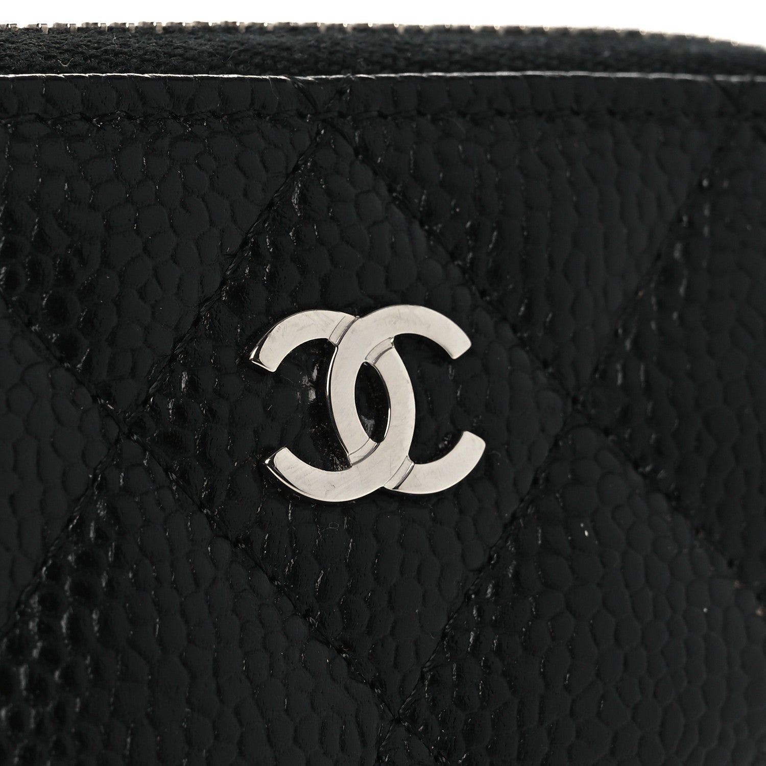 Chanel Caviar Quilted Zip Coin Purse Black 8 of 9