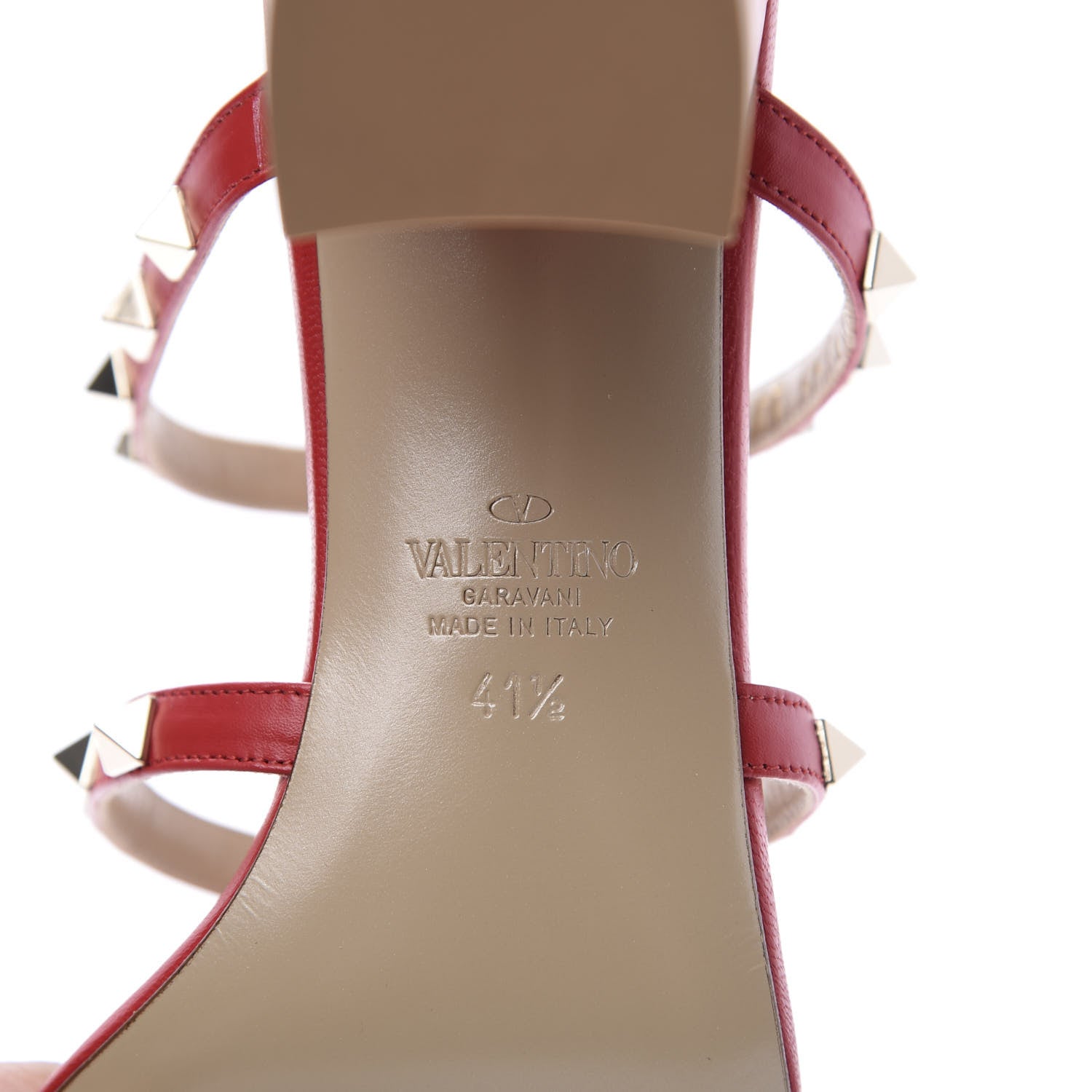 Valentino Garavani Calfskin Nappa Rockstud 60mm Caged Slide Sandals 41.5 Rouge Pur 9 of 10