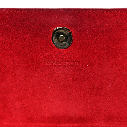 Saint Laurent Grain De Poudre Small Monogram Kate Satchel Red 7 of 12