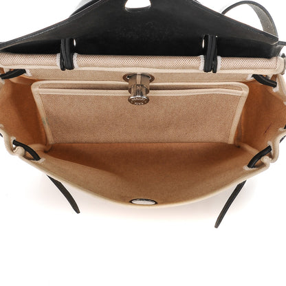 Hermes Toile Vache Calfskin Herbag 30 PM Natural Black 5 of 9