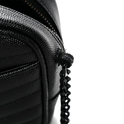Saint Laurent Grain De Poudre Matelasse Monochrome Monogram Mini Lou Camera Bag Black 12 of 12