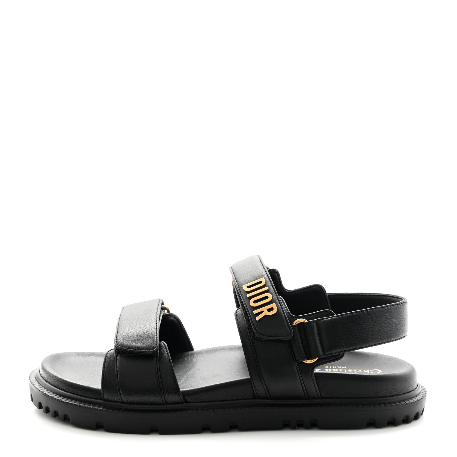 Christian Dior Lambskin Dioract 10mm Sandals 40 Black 1 of 13