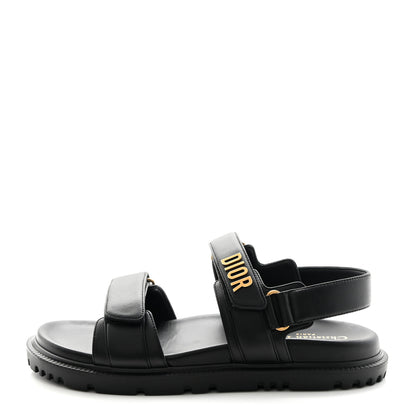Christian Dior Lambskin Dioract 10mm Sandals 40 Black 1 of 13