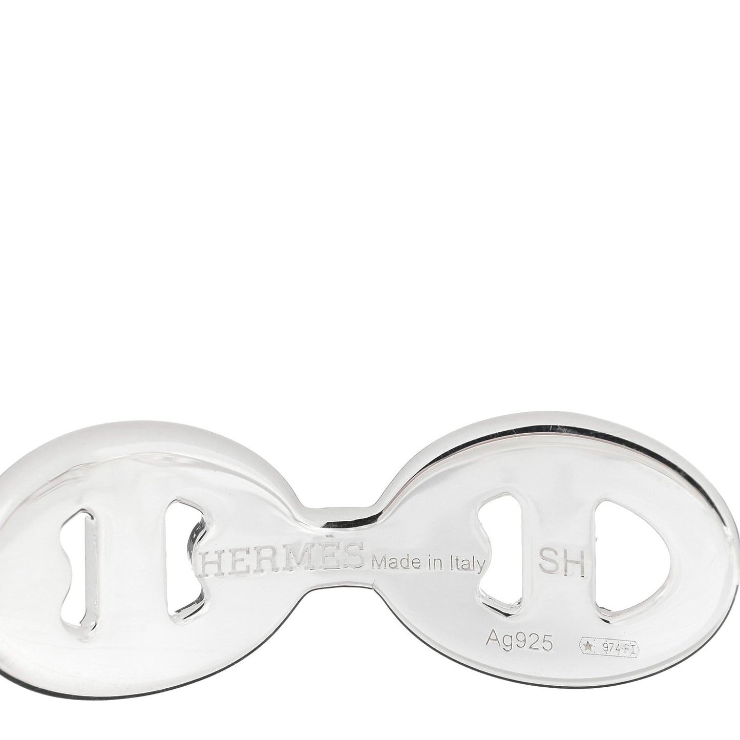 Sterling Silver MM Chaine d'Ancre Enchainee Cuff Bracelet SH