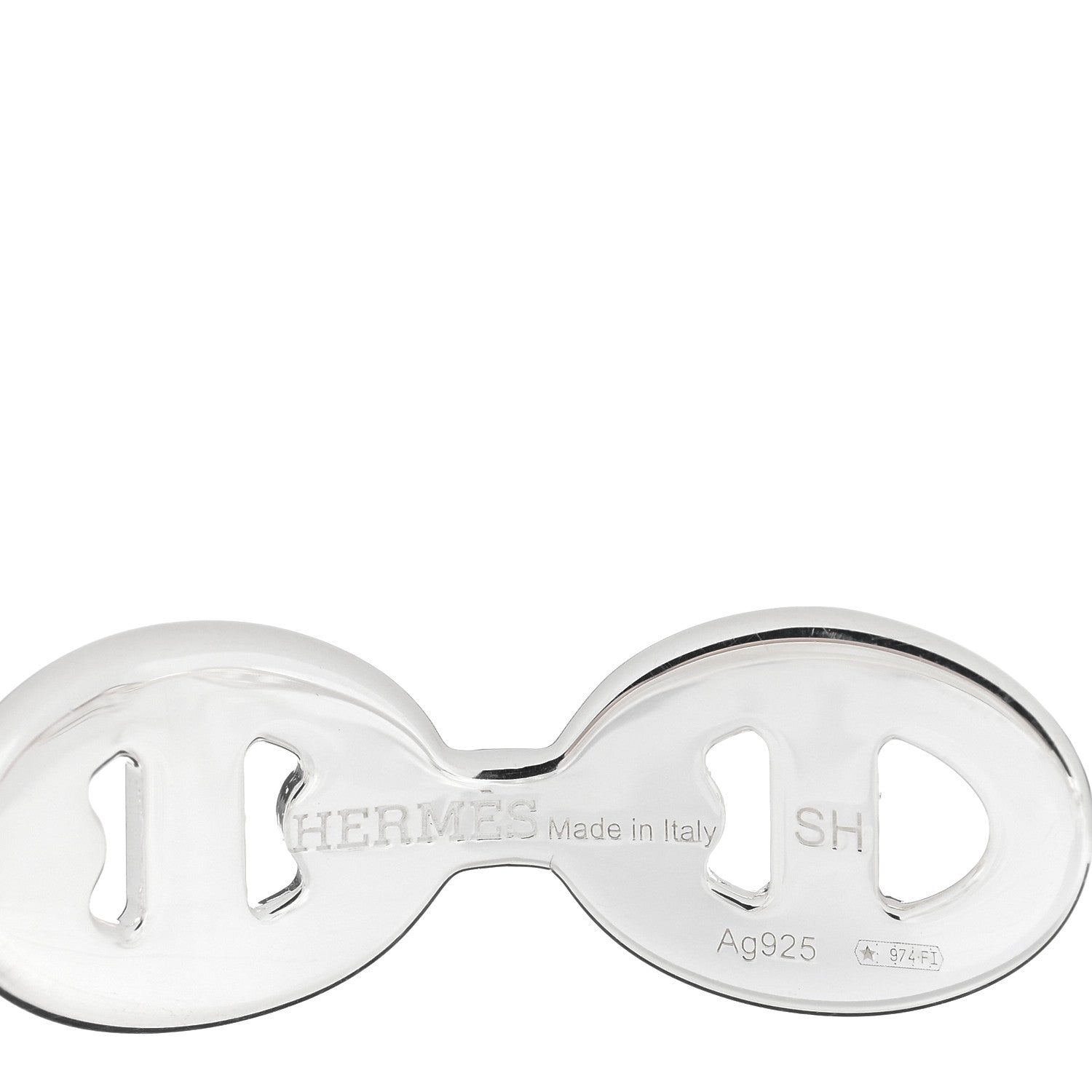 Hermes Sterling Silver MM Chaine d'Ancre Enchainee Cuff Bracelet SH 3 of 3