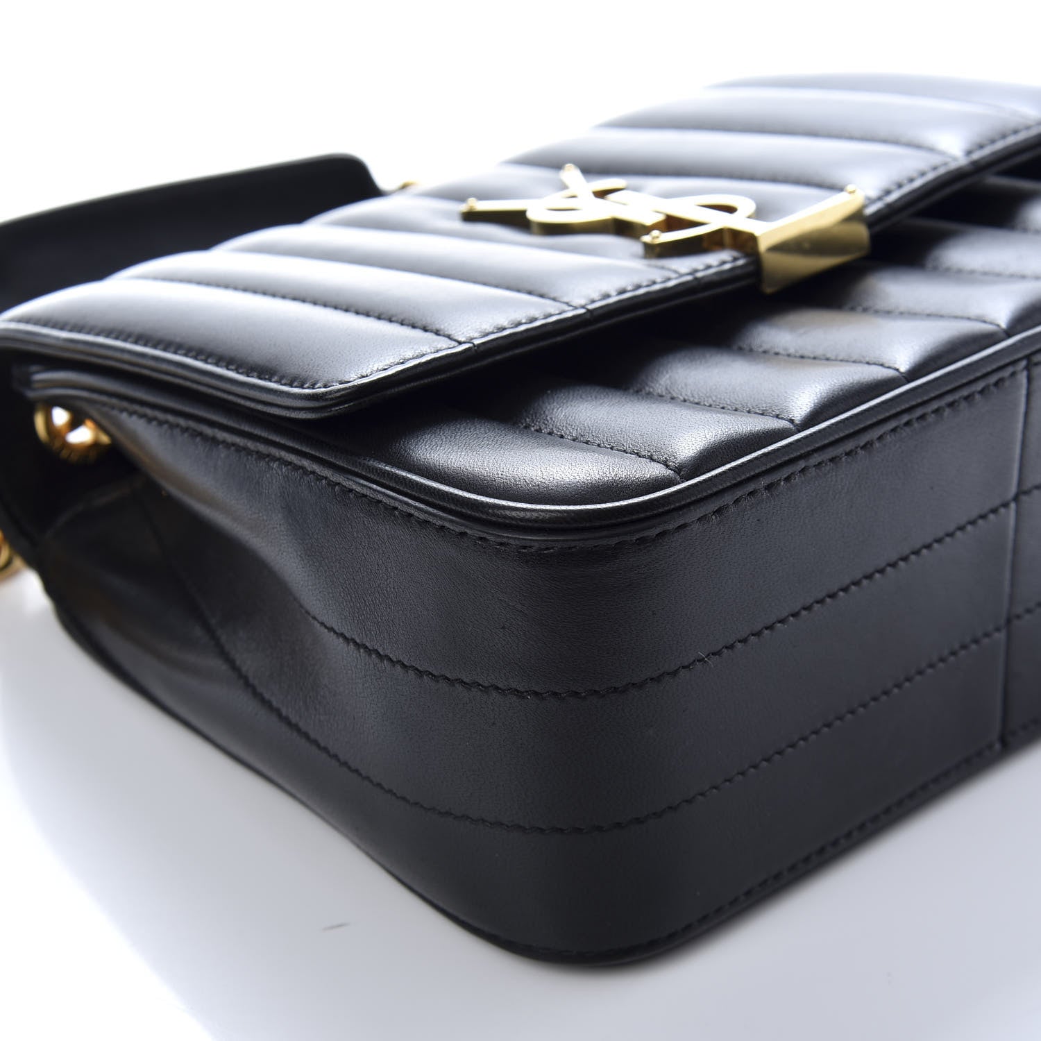 Saint Laurent Lambskin Matelasse Monogram Medium Vicky Chain Bag Black 9 of 10
