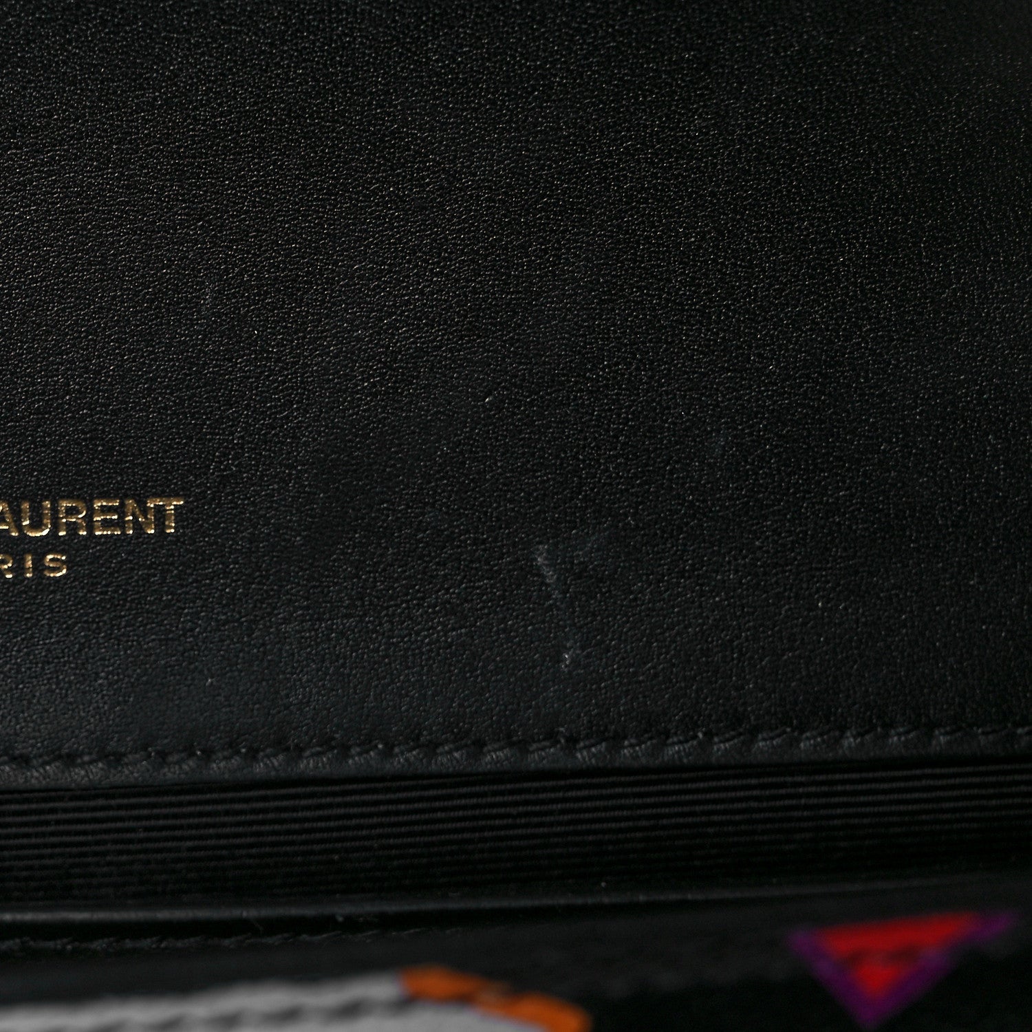Saint Laurent Grain De Poudre Small Monogram Shapes Print Kate Satchel Black 10 of 12